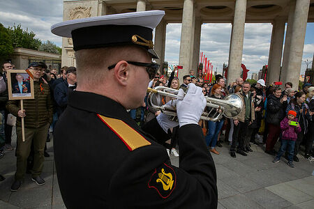 09.05.2023, Москва, Парк Горького, День Победы. Трубач военного духового оркестра.