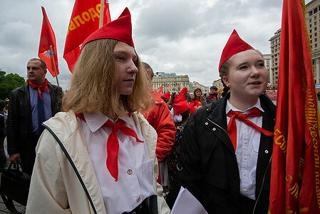 21.05.2023, Москва, Красная Площадь. Торжественный приём в пионеры. Перед началом мероприятий по приёму в пионеры.