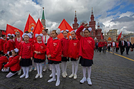 21.05.2023, Москва, Красная Площадь. Торжественный приём в пионеры. Во время мероприятия.