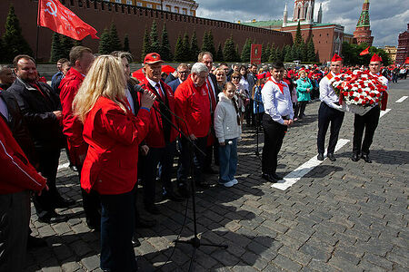 21.05.2023, Москва, Красная Площадь. Торжественный приём в пионеры. Перед возложением цветов к Мавзолею Ленина.