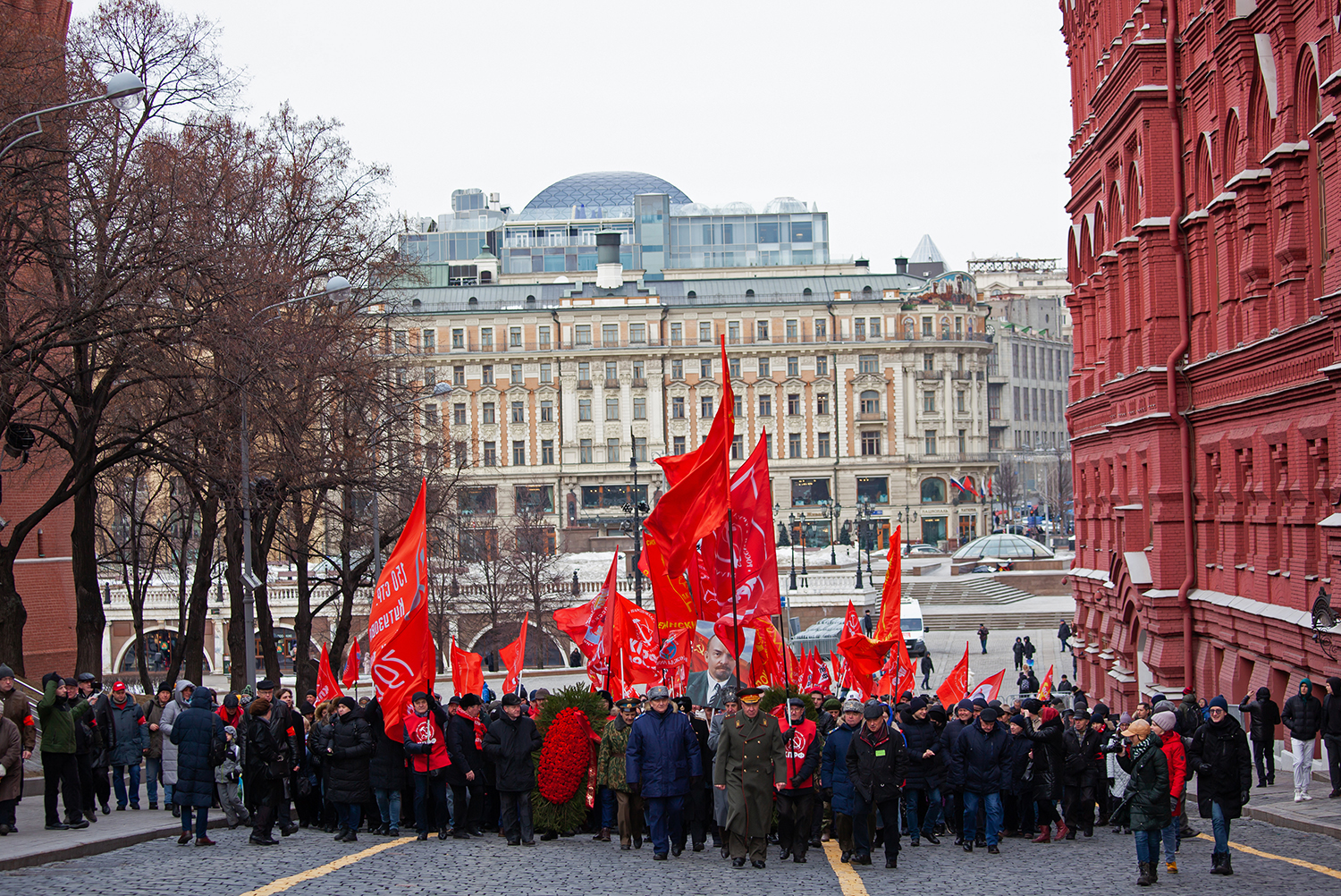 21.01.2023, Москва. Шествие КПРФ по случаю Дня памяти В. И. Ленина.